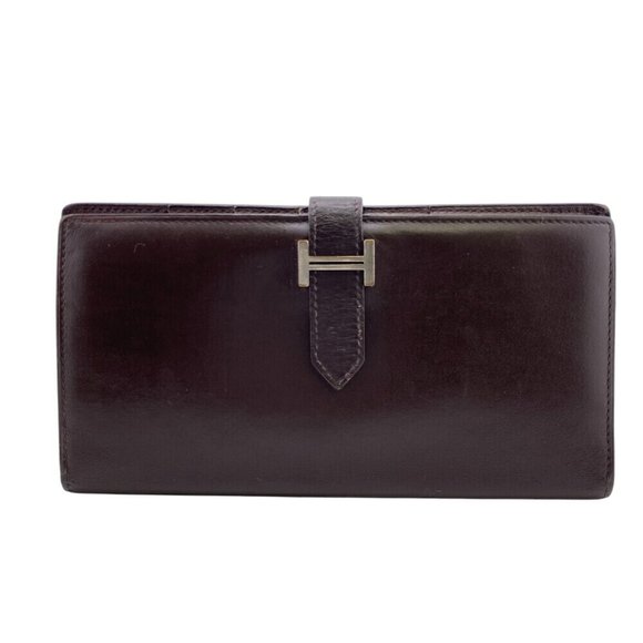 HERMES Accessories - Hermes Dark Brown Leather Wallet